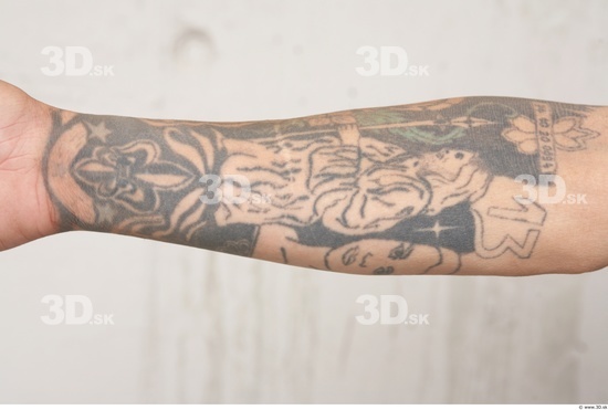 Forearm Man White Tattoo Casual Slim