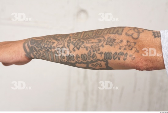 Forearm Man White Tattoo Casual Slim