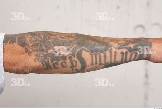 Forearm Man White Tattoo Casual Slim