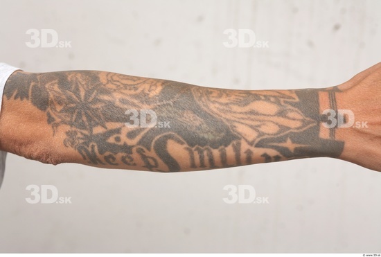 Forearm Man White Tattoo Casual Slim