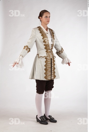 Woman White Historical Slim Costume photo references