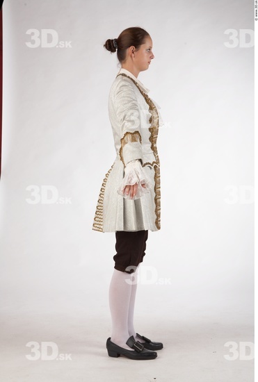 Woman White Historical Slim Costume photo references