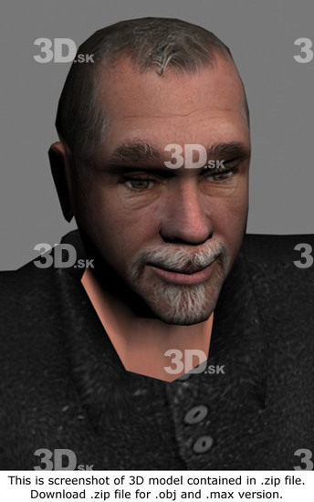 Head Man White Casual Average 3D Models