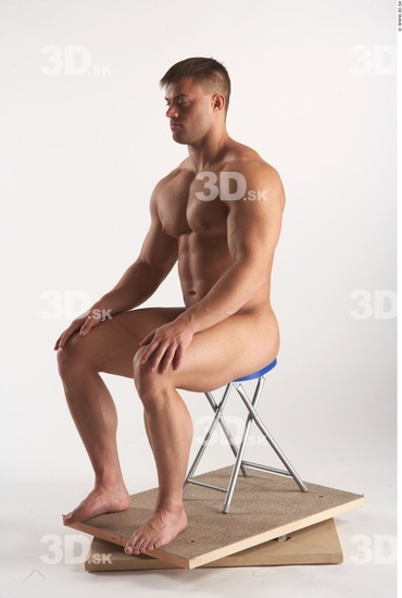 Whole Body Man Artistic poses White Nude Muscular