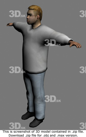 Whole Body Man Asian Casual Average 3D Models