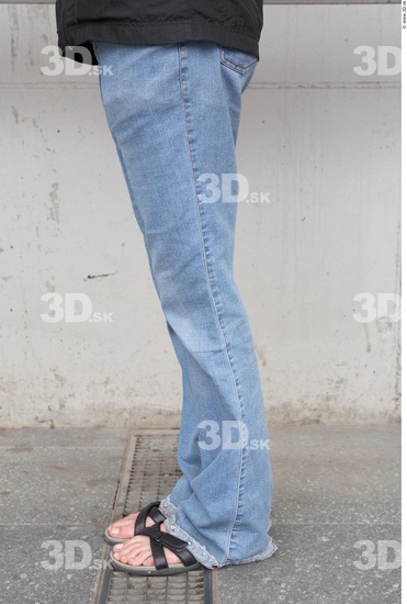 Leg Woman White Casual Slim