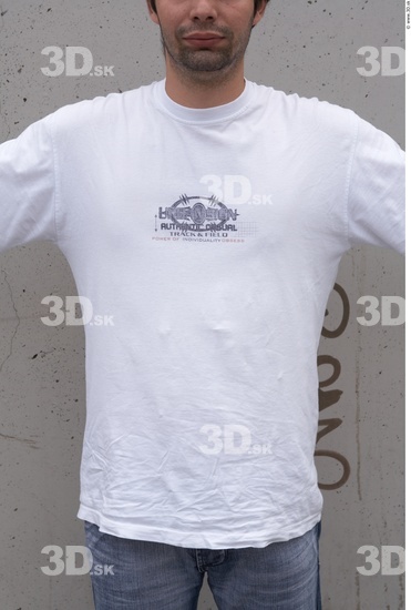 Upper Body Man White Casual Average