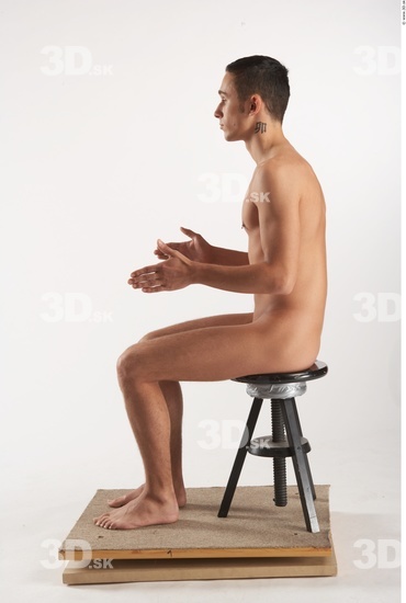 Whole Body Man Artistic poses White Nude Athletic