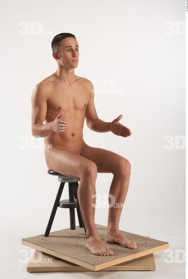 Whole Body Man Artistic poses White Nude Athletic