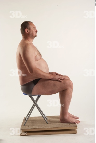 Whole Body Man Artistic poses White Underwear Chubby