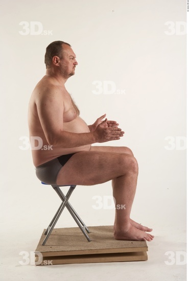 Whole Body Man Artistic poses White Underwear Chubby