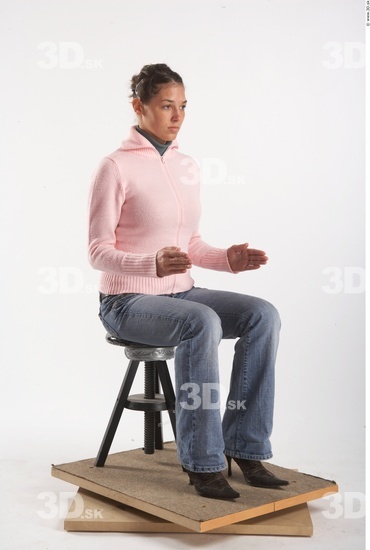 Whole Body Woman Artistic poses White Casual Slim