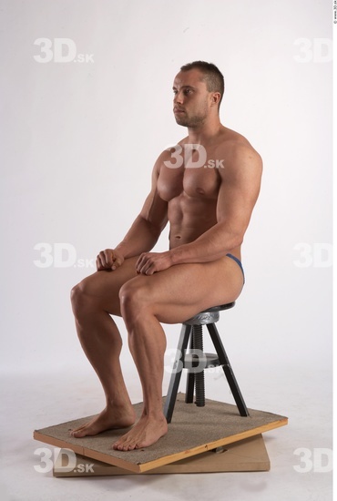 Whole Body Man Artistic poses White Underwear Muscular