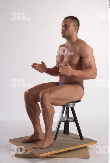 Whole Body Man Artistic poses White Underwear Muscular