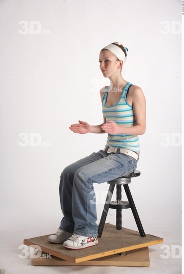 Whole Body Woman Artistic poses White Casual Slim