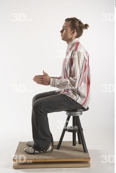 Whole Body Man Artistic poses White Casual Slim