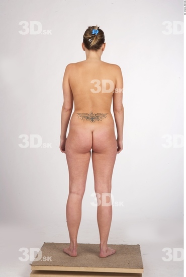 Whole Body Woman Tattoo Nude Underwear Shoes Slim Studio photo references