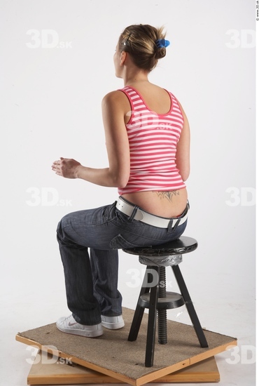 Whole Body Woman Artistic poses White Casual Slim