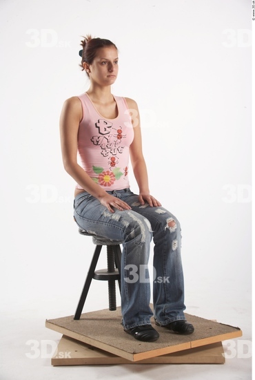 Whole Body Woman Artistic poses White Casual Slim