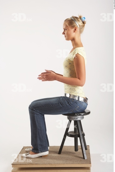 Whole Body Woman Artistic poses White Casual Slim