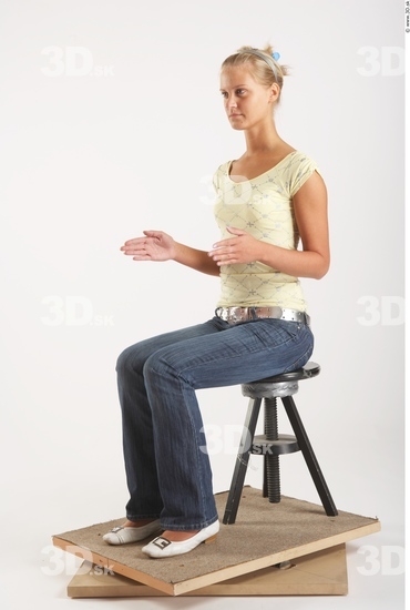 Whole Body Woman Artistic poses White Casual Slim