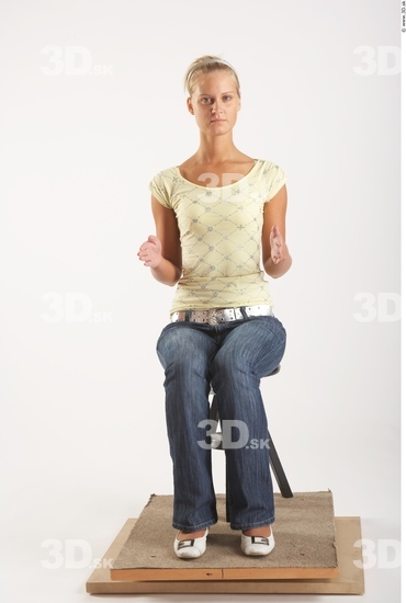 Whole Body Woman Artistic poses White Casual Slim