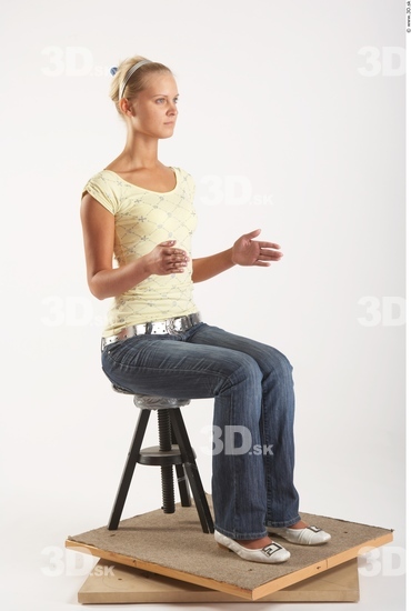 Whole Body Woman Artistic poses White Casual Slim