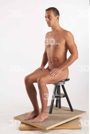 Whole Body Man Artistic poses White Nude Athletic