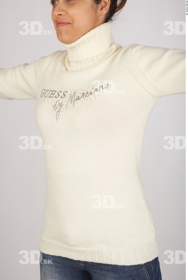 Upper Body Woman White Casual Slim