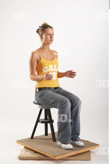 Whole Body Woman Artistic poses White Casual Slim