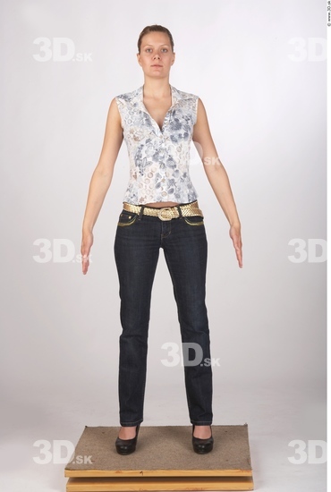 Whole Body Woman Casual Slim Studio photo references