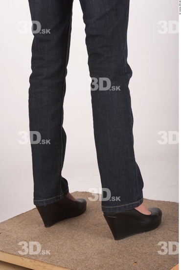 Calf Whole Body Woman Casual Jeans Slim Studio photo references