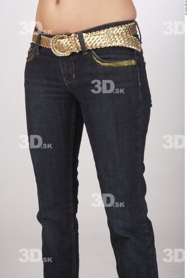 Thigh Whole Body Woman Casual Jeans Slim Studio photo references