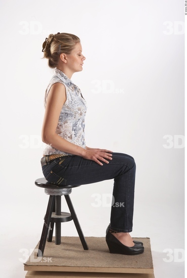 Whole Body Woman Artistic poses White Casual Slim