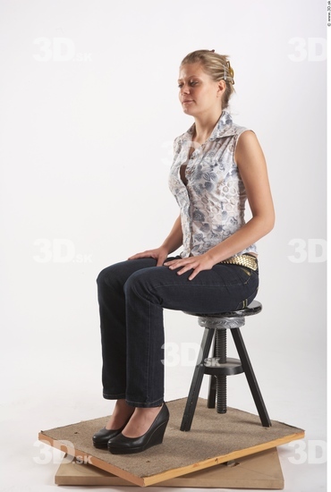 Whole Body Woman Artistic poses White Casual Slim