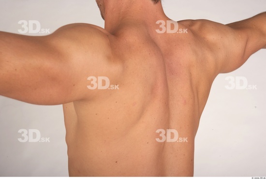 Whole Body Back Man Nude Muscular Studio photo references