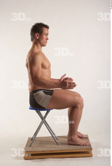 Whole Body Man Artistic poses Underwear Muscular Studio photo references