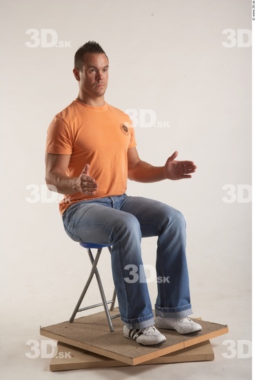 Whole Body Man Artistic poses Casual Muscular Studio photo references