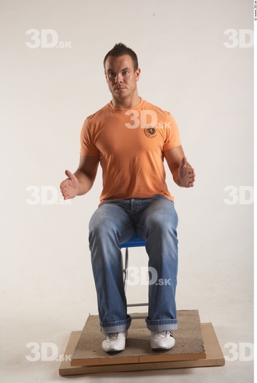 Whole Body Man Artistic poses Casual Muscular Studio photo references