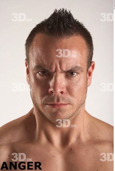 Face Whole Body Emotions Man Muscular Studio photo references