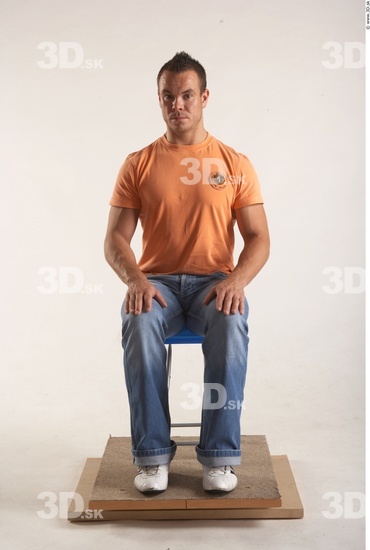 Whole Body Man Artistic poses Casual Muscular Studio photo references