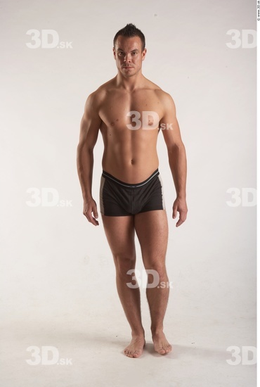 Whole Body Man Animation references Underwear Muscular Studio photo references