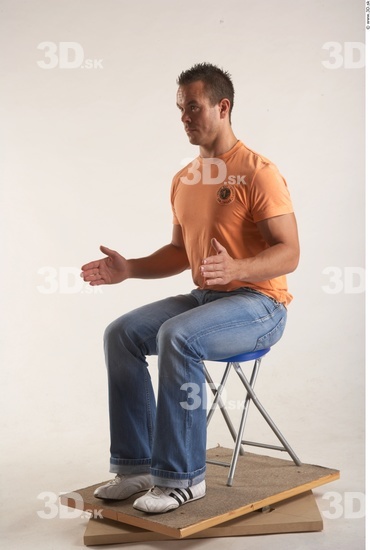 Whole Body Man Artistic poses Casual Muscular Studio photo references