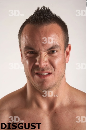 Face Whole Body Emotions Man Muscular Studio photo references