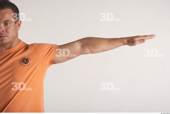 Arm Whole Body Man Animation references Casual Shirt T shirt Muscular Studio photo references