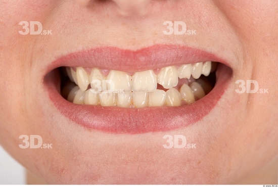 Whole Body Teeth Woman Slim Studio photo references