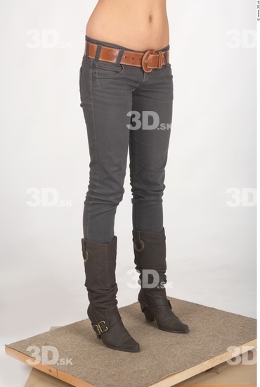 Leg Whole Body Woman Casual Jeans Slim Studio photo references