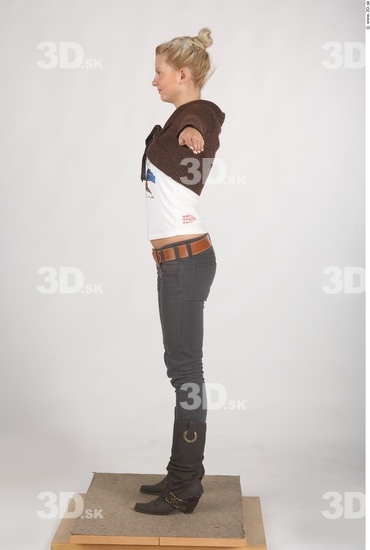 Whole Body Woman T poses Casual Slim Studio photo references