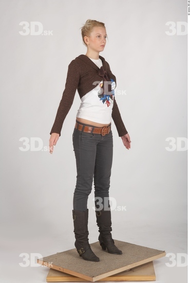 Whole Body Woman Casual Slim Studio photo references