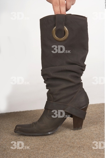 Foot Whole Body Woman Casual Boot Slim Studio photo references